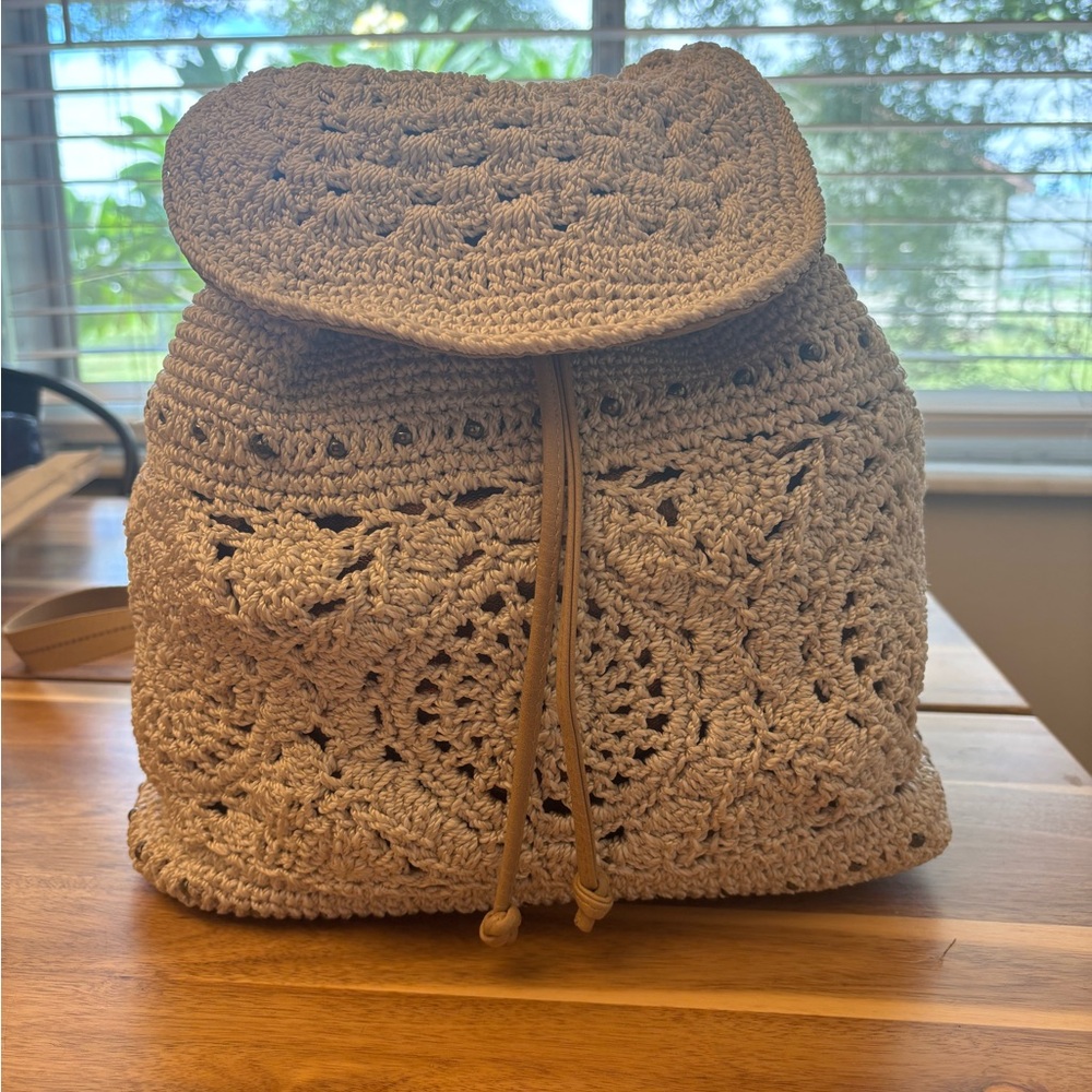 The Sak Tan Crochet Backpack